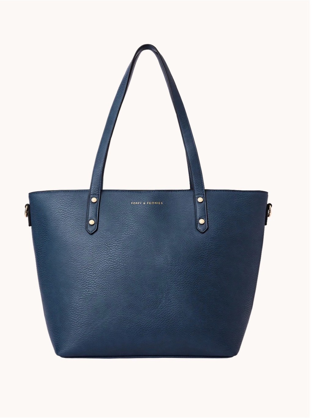 Poppy & Peonies Deep Navy Pebbled Tote